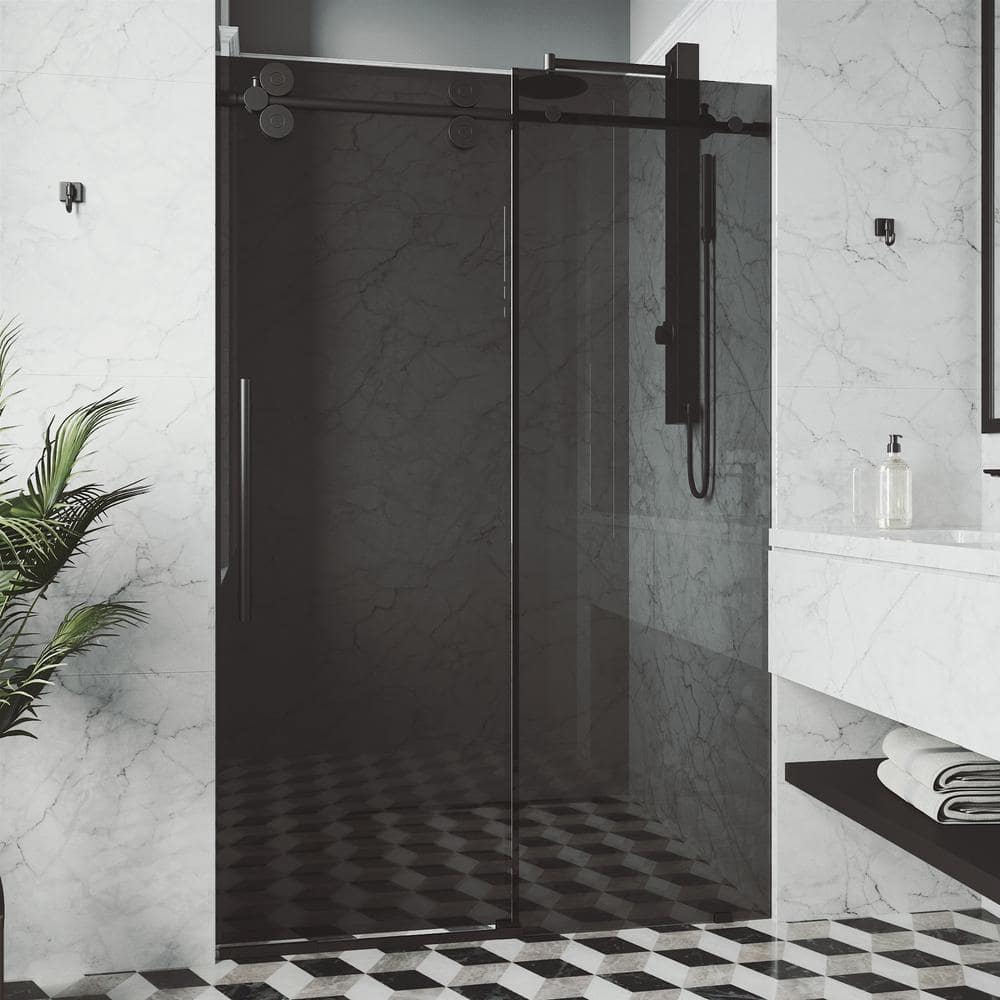 VIGO Elan 56 to 60 in. W x 74 in. H Sliding Frameless Shower Door