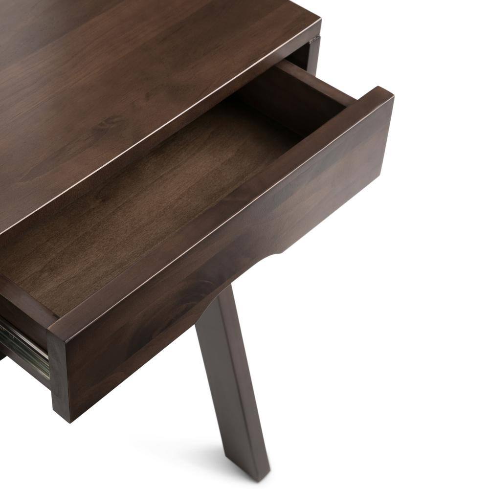 Aleck 36" Warm Walnut Brown Solid Wood Leaning Desk