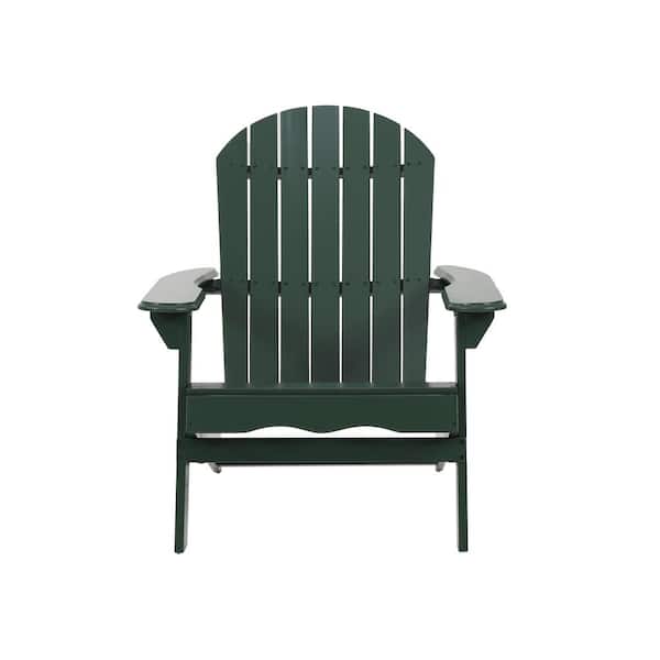 Tidoin Classic Dark Green Foldable Wood Adirondack Chair