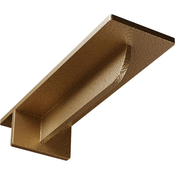 Ekena Millwork 3 in. x 2 in. x 10 in. Steel Hammered Gold Heaton Bracket
