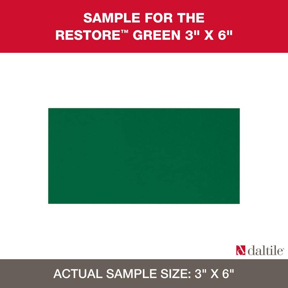 Restore Green 3 in. x 6 in. Glazed Ceramic Subway Sample Tile