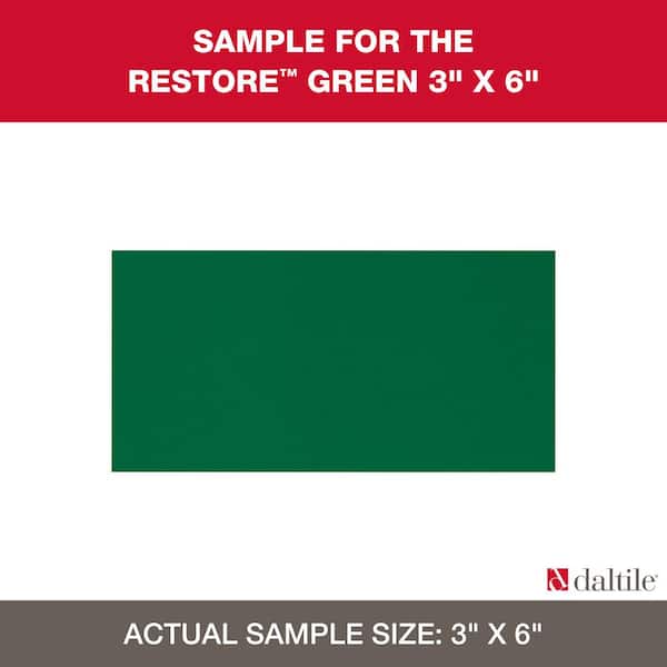 Daltile Restore Green 3 in. x 6 in. Glazed Ceramic Subway Sample Tile