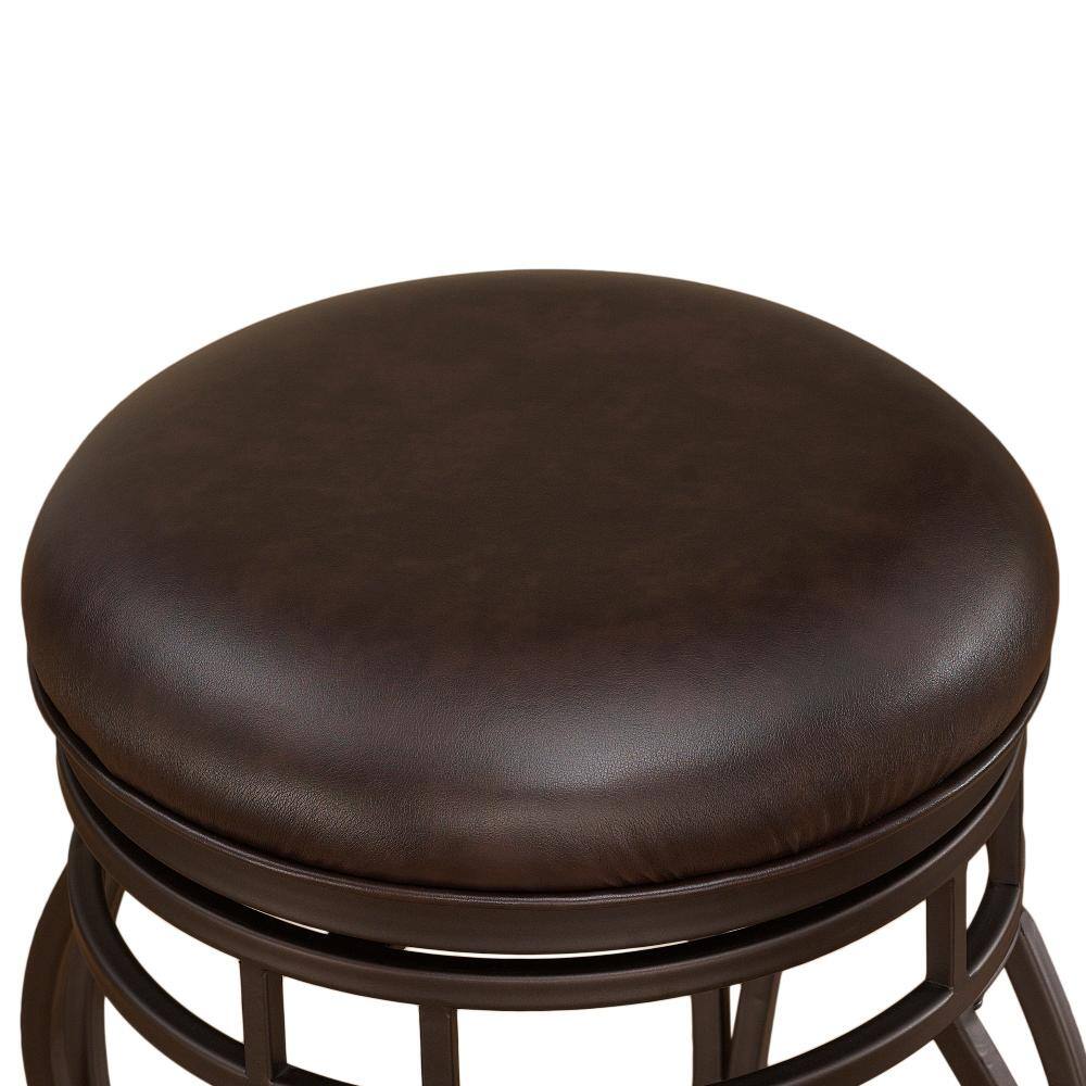 Gray Adjustable Swivel Saddle Style Wood and Metal Bar Stool