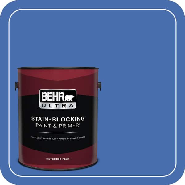 BEHR ULTRA 1 gal. #PPU15-05 New Age Blue Flat Exterior Paint & Primer