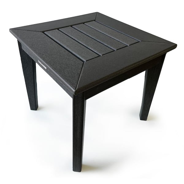 LuXeo Aspen Gray Square Plastic HDPE Outdoor Side Table