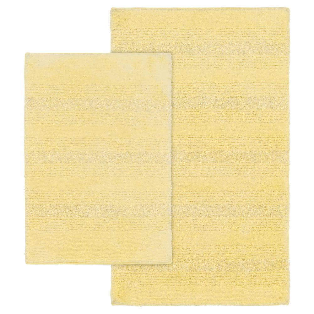 2Pk Soft 20X32 Bathroom Rugs Yellow