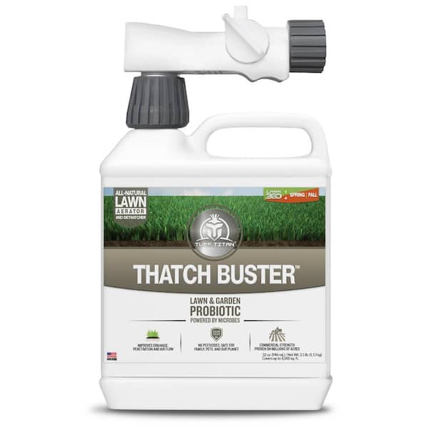 TURF TITAN Thatch Buster 32 oz. 8,000 sq. ft. Liquid Lawn Fertilizer, Probiotic and Aerator Ready To Spray