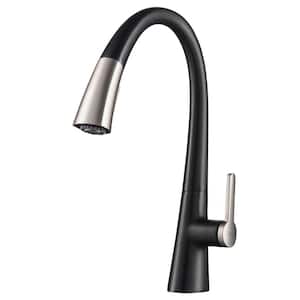 Nolen Single-Handle Pull-Down Sprayer Kitchen Faucet with Dual Function Sprayer in Spot Free Stainless Steel/Matte Black