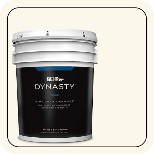 BEHR DYNASTY 5 gal. #PWN-30 Clear Moon Satin Enamel Interior Stain-Blocking Paint & Primer