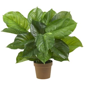 Real Touch 27 in. Artificial H Green Large Leaf Philodendron Silk Plant
