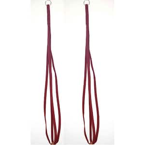 36 in. Burgundy Fabric Plant Hangers (2-Pack)