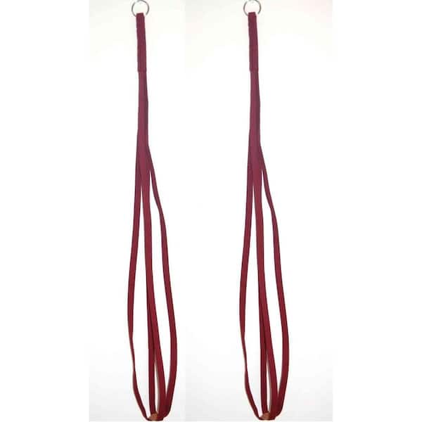 Primitive Planters 36 in. Burgundy Fabric Plant Hangers (2-Pack)