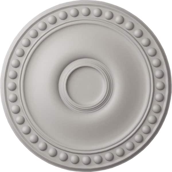 Ekena Millwork 19-1/8 in. x 1 in. Foster Urethane Ceiling Medallion (Fits Canopies upto 5-5/8 in.), Ultra Pure White