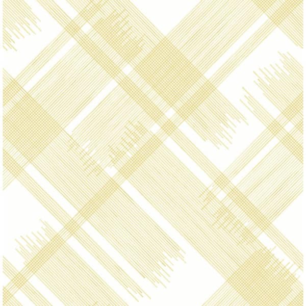 A-Street Prints Yellow Zag Modern Plaid Wallpaper Border Sample