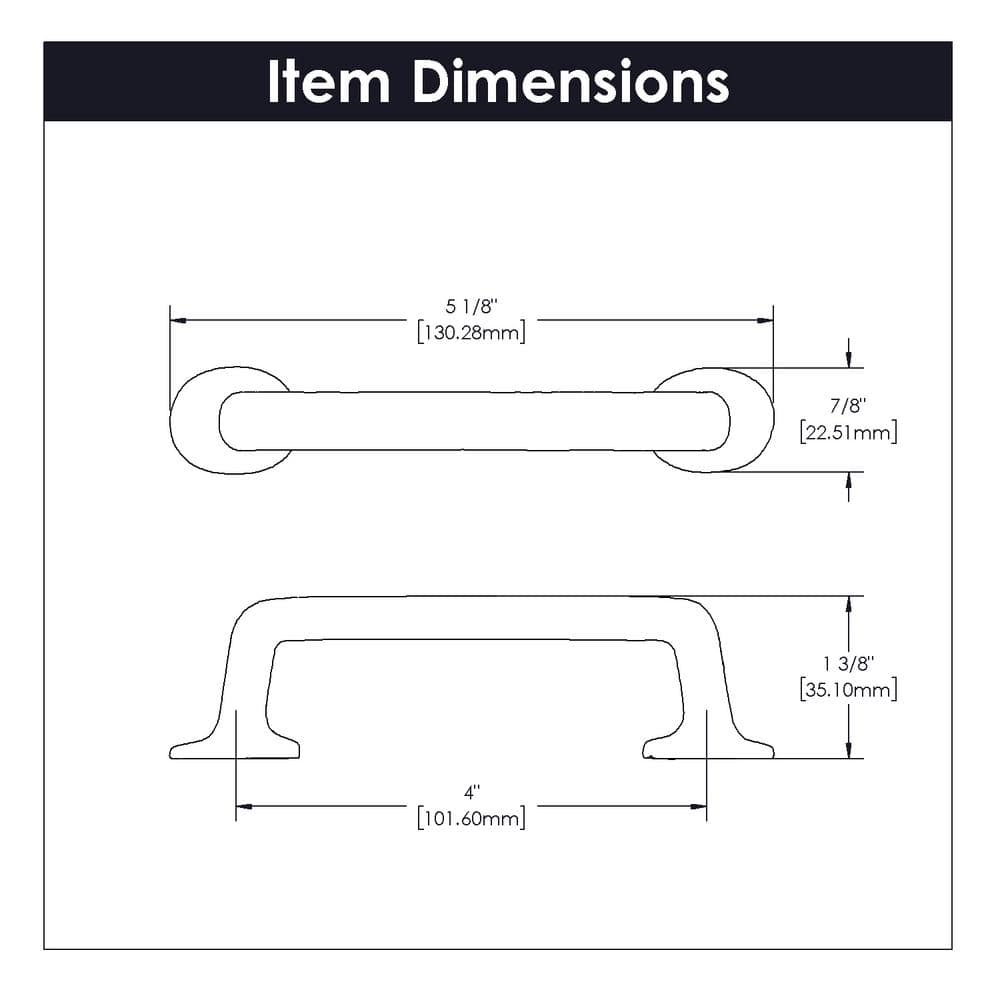 Matte Black Iron Bar Cabinet Pull with Mounting Hardware