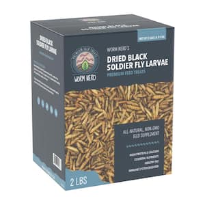 Worm Nerd Dried Black Soldier Fly Larvae High Protein treat for Chickens, Birds, Reptiles, Amphibians, Fish 2 lbs.