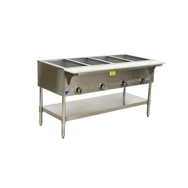 Elite Kitchen Supply 58.5 in. Commercial 21 qt. Steam Table 4-Pot Food ...