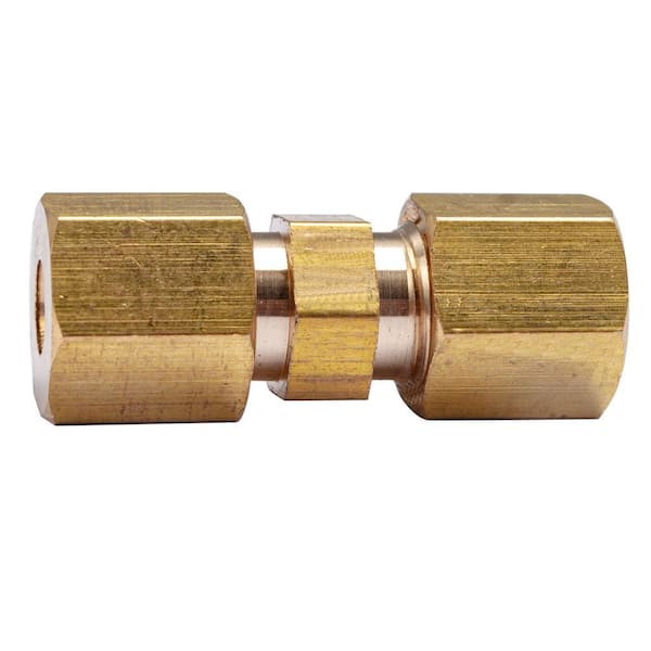3/16 in. O.D. Brass Compression Coupling Fitting (30-Pack)