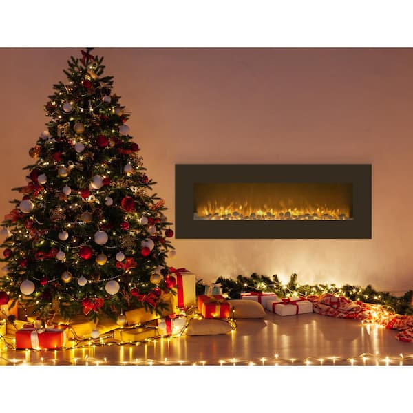 Northwest 50 in. Wall-Mount Color Changing LED Electric Fireplace in Black