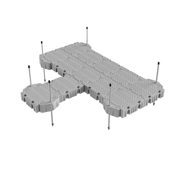 Tommy Docks Flexx Flex 8 ft. Extended Platform Floating Dock Package Pipe Guides