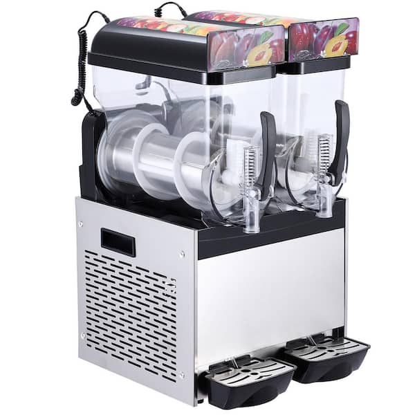 700-Watt Commercial Slushy Machine 15L x 2 Double Bowl Frozen Drink Machine Dessert Specialty Appliance in Black