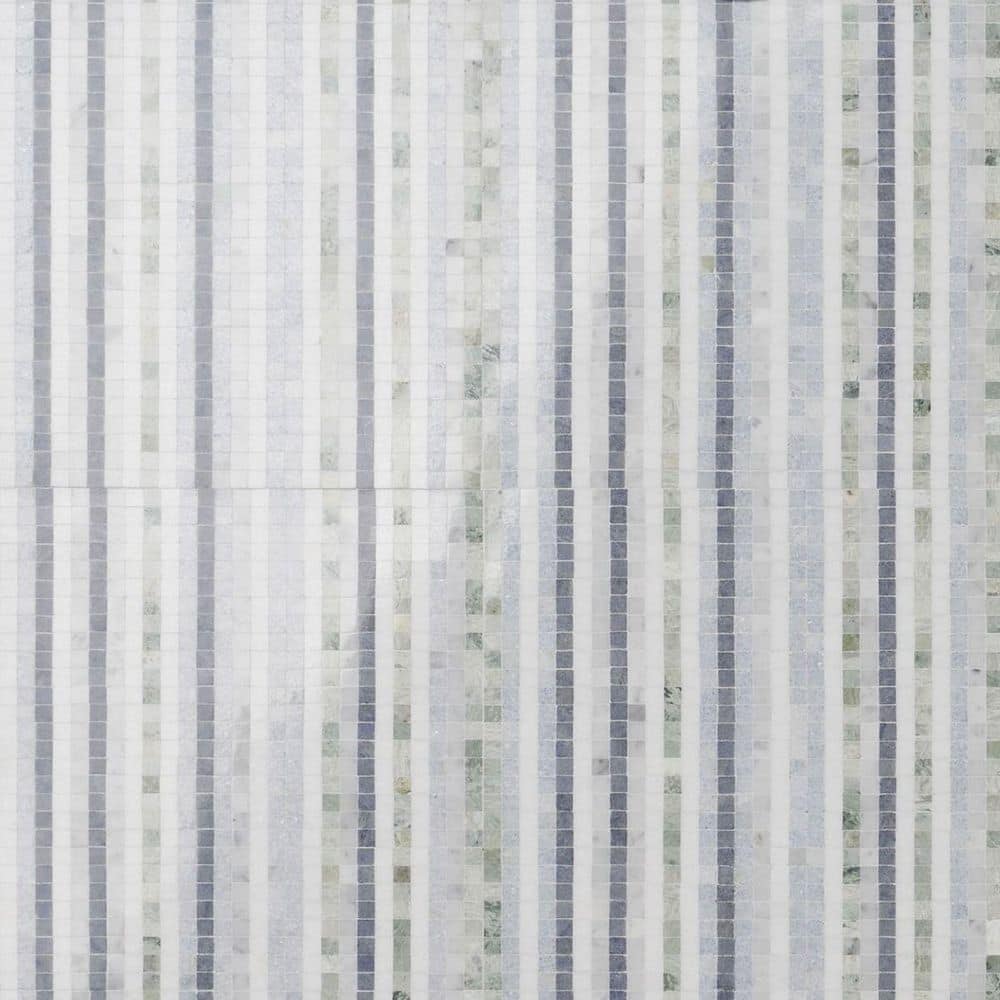 Sky Blue 12" x 12" Polished Marble Mosaic Tile