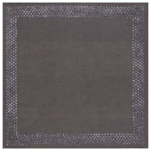 SAFAVIEH Glamour 6 ft. x 6 ft. Dark Gray High-Low Border square Area Rug