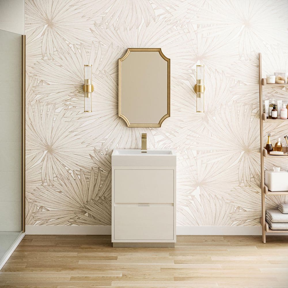 Valencia 24 in. W Bathroom Vanity in Glossy White with Acrylic Vanity Top in White price history on PriceWatchPro