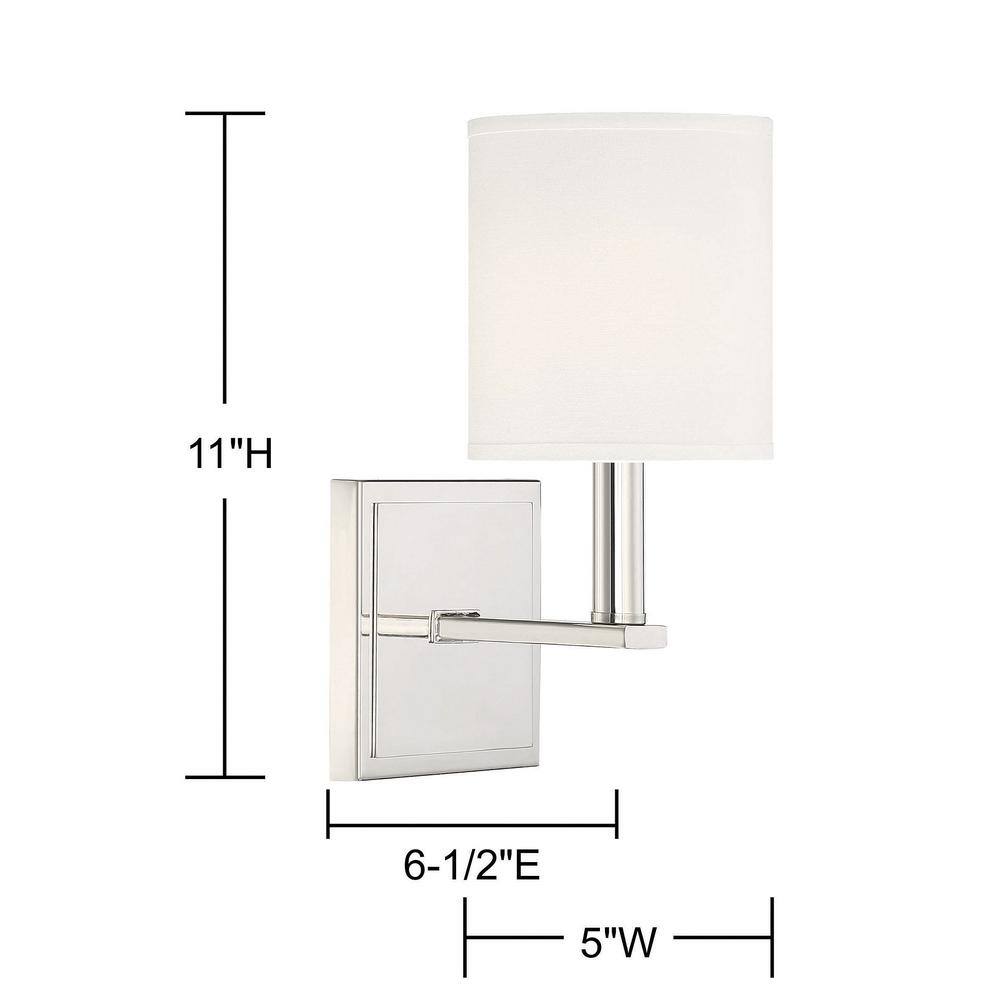 Waverly Polished Nickel Dimmable Direct-Wired Wall Sconce