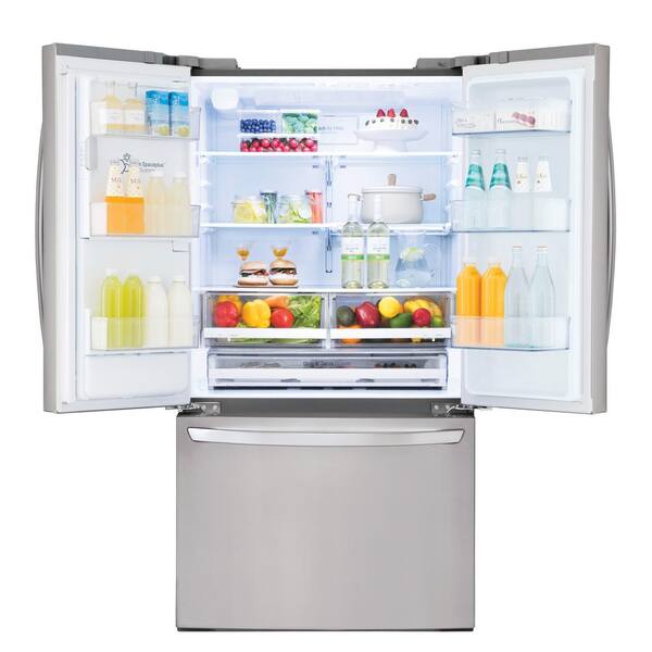 Lg Electronics 27 9 Cu Ft French Door Smart Refrigerator With Glide N Serve Wi Fi Enabled In Printproof Stainless Steel Lfxs28968s The Home Depot