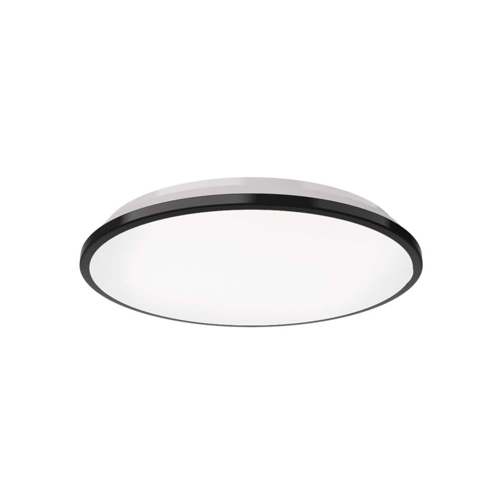 Brook 11 in. 1-Light 17-Watt Black Integrated LED Flush Mount price history on PriceWatchPro