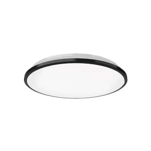 Brook 11 in. 1-Light 17-Watt Black Integrated LED Flush Mount