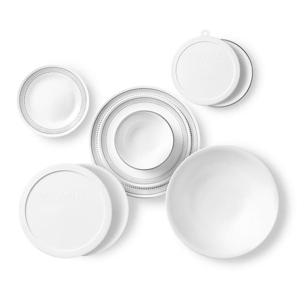 Mystic Gray Dinnerware Set, Chip Resistant Corelle 78-Piece Service for 12