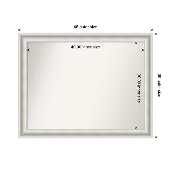 Amanti Art Parlor White 45.5 in. x 35.5 in. Custom Non-Beveled Recycled Polystyrene Framed Bathroom Vanity Wall Mirror