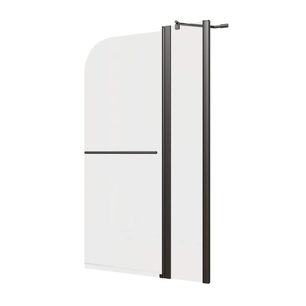 36 in. W x 58 in. H Pivot Tub Door in Matte Black with Clear Glass and Towel Bar price history on PriceWatchPro