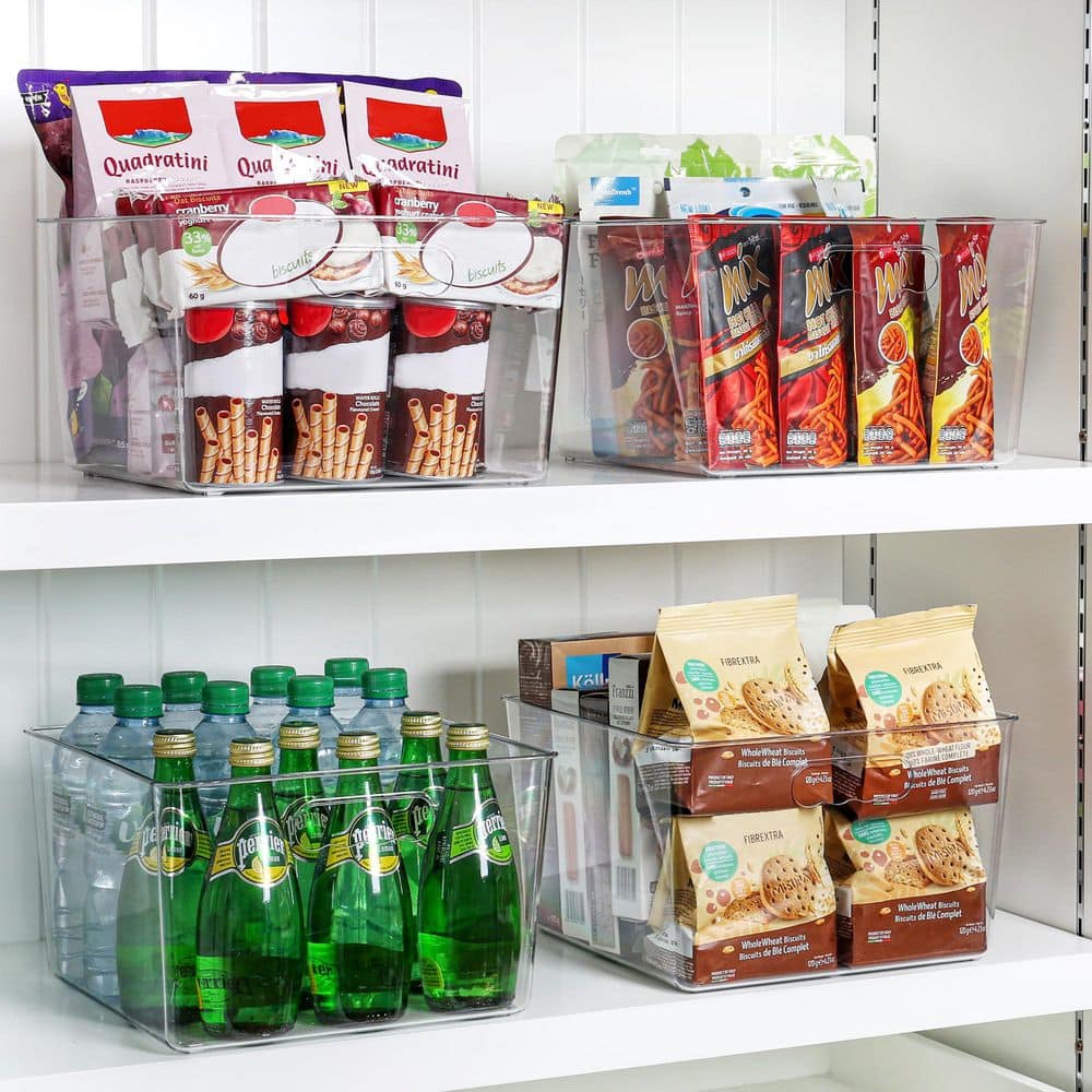 4-Pack Clear Extra Large Square Plastic Storage Bins with Handle price history on PriceWatchPro