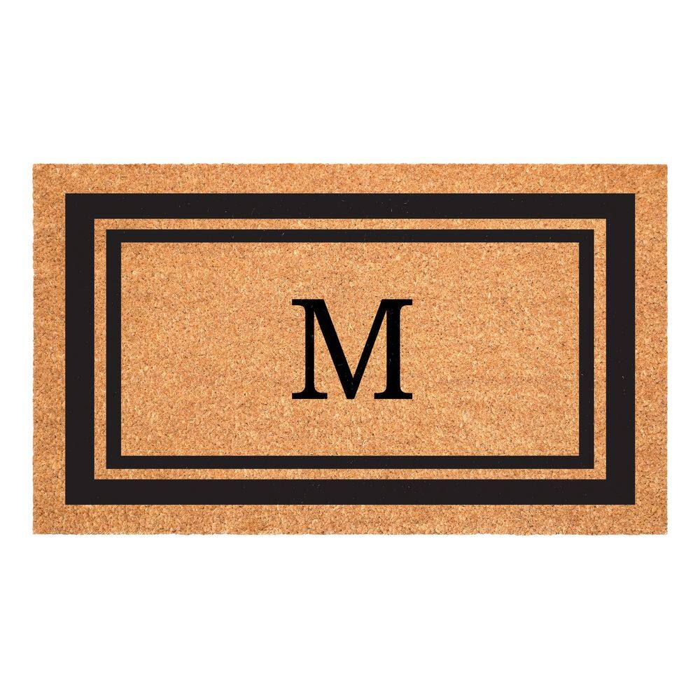 Black Border Monogram Door Mat 18 in. x 30 in. (Letter M) price history on PriceWatchPro