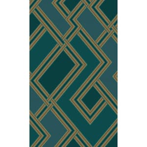Green Abstract Print Non-Woven Paper Non-Pasted Textured Wallpaper 57 sq. ft.