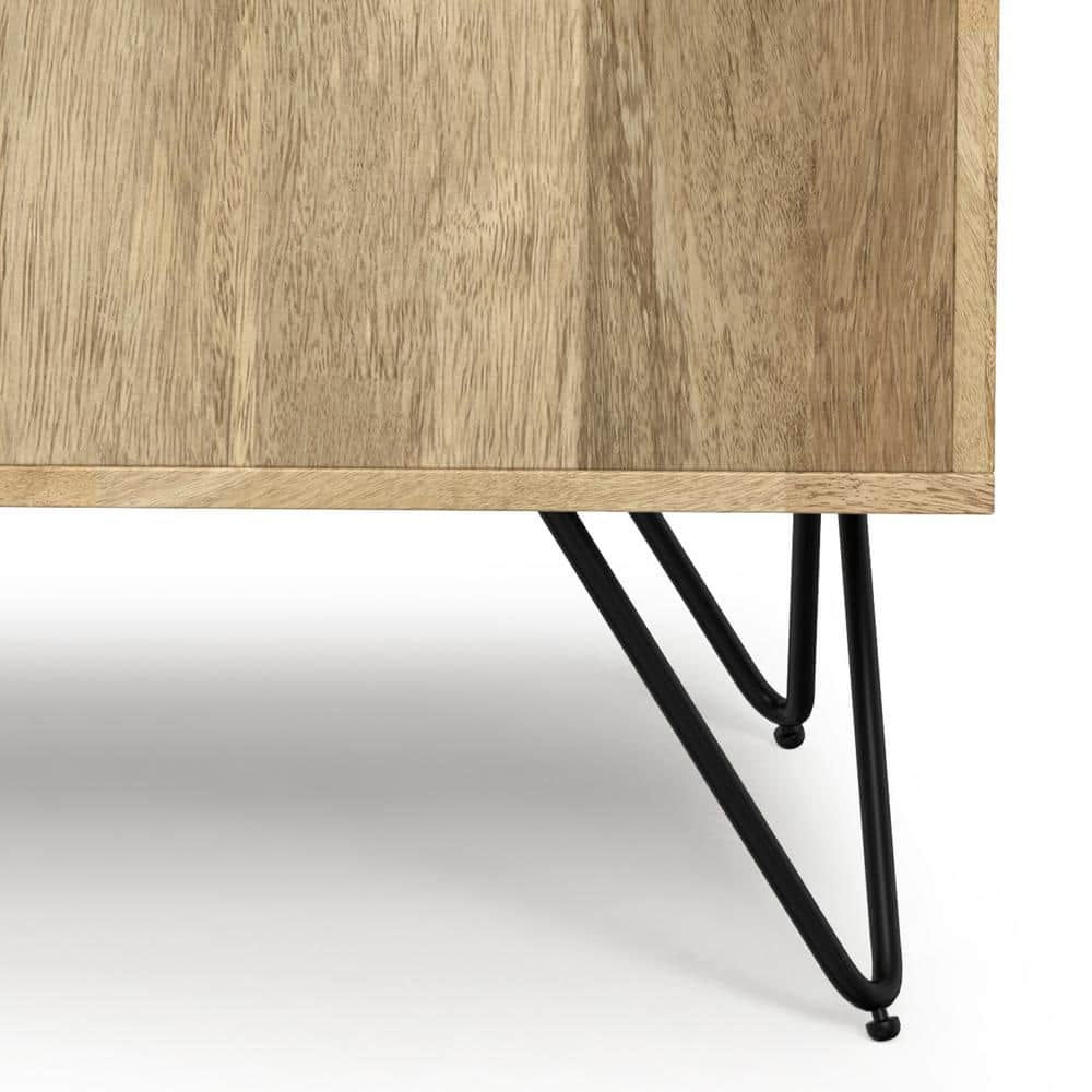 Hunter Natural Mango Wood and Black Metal Freestanding Storage Cabinet