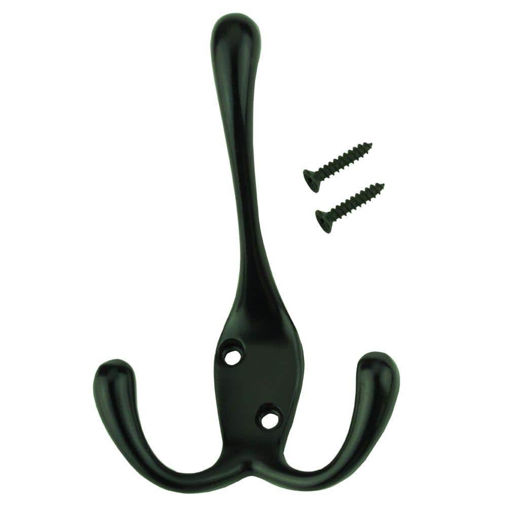 Mainstays, Two Oil-Rubbed Bronze Small Hooks, 10lb Limit per Hook