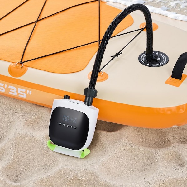 7.4 in. 20PSI High-Pressure Rechargeable Inflatable Paddle Board Pump Dual-Stage Electric Pump with Auto-Off & Deflation