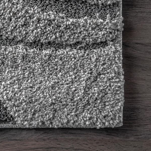 nuLOOM Carolyn Contemporary Curves Shag Dark Gray 2 ft. 6 in. x 6