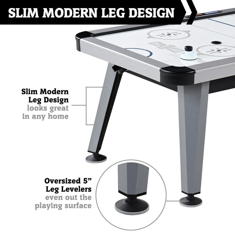 Arctic Rush 7' White and Black Air Hockey Table