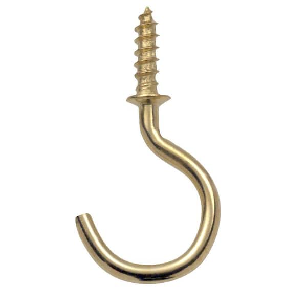 Set of 20 brass screw hooks, size 6 - Wood, Tools & Deco