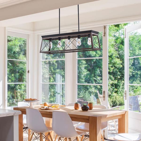 LWYTJO 5-Light Vintage Industrial Brown Chandelier with Light