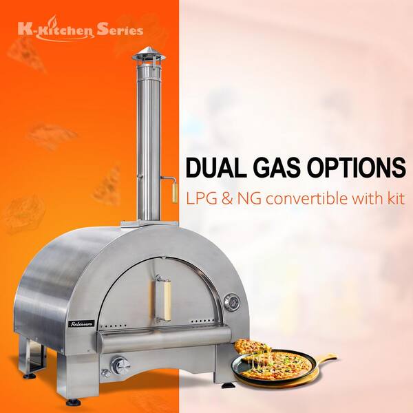 Kalamera Gas and Wood Outdoor Pizza Oven with Stainless Steel KOG