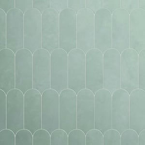 Scale Green 3 in. x 8.5 in. Matte Ceramic Rectangular Wall Tile (5.70 sq. ft. /Case)