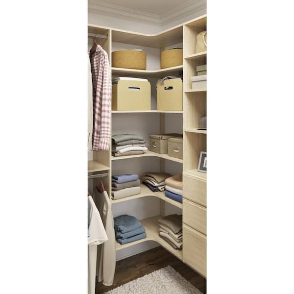 Easy Track 30-in W x 14-in D White Solid Shelving Can Be Cut Wood Closet  Corner Shelf (3-Pack)