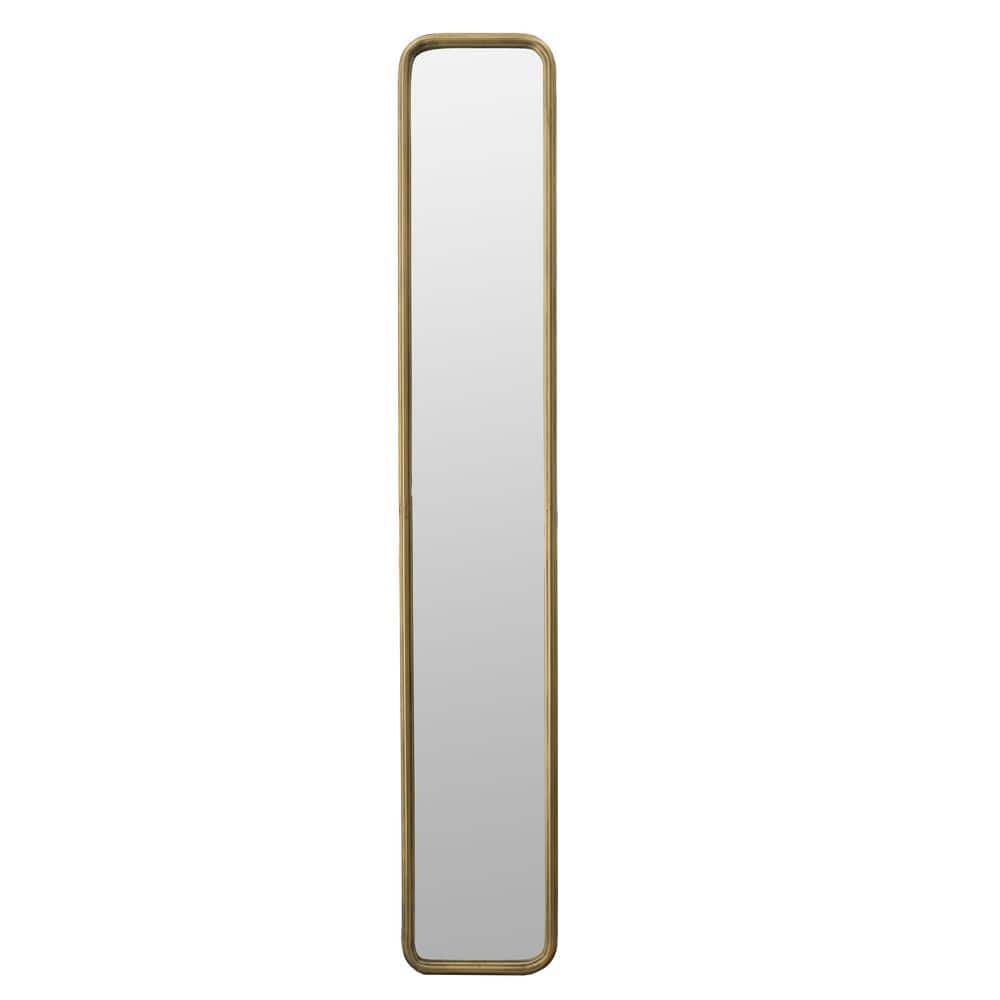 8 in. W x 47 in. H Rectangle Metal Iron Framed Gold Wall Mirror Decorative 