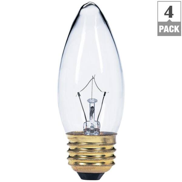 Globe Electric 25-Watt Incandescent B11 Clear Candelabra Base Chandelier Light Bulb (4-Pack)-DISCONTINUED